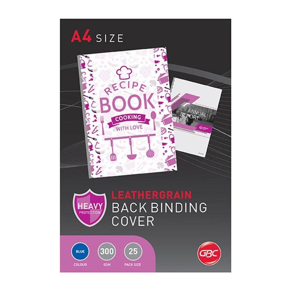 Gbc Binding Cover A4 L/Grain Blue Pk25 BCL300BL25 Carousel 1