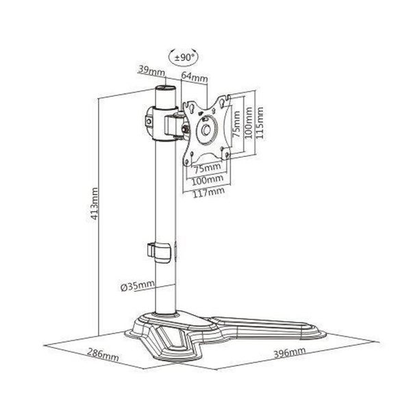 Brateck 17'-32' Single Screen Articulating Monitor Stand - Matte Carousel 5