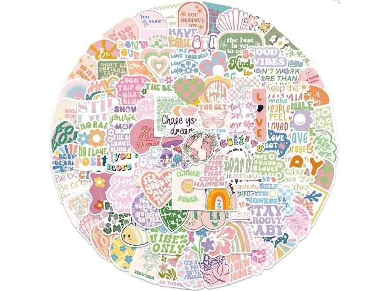 10/30/50/100PCS Cute Inspirational Girl Pink Style Cartoon Stickers DIY Bike Carousel 1