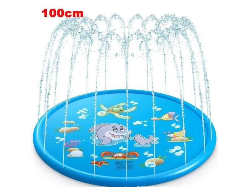 170/150/100cm Kids Inflatable Water Spray Pad Round Water Splash Play Pool Carousel 1