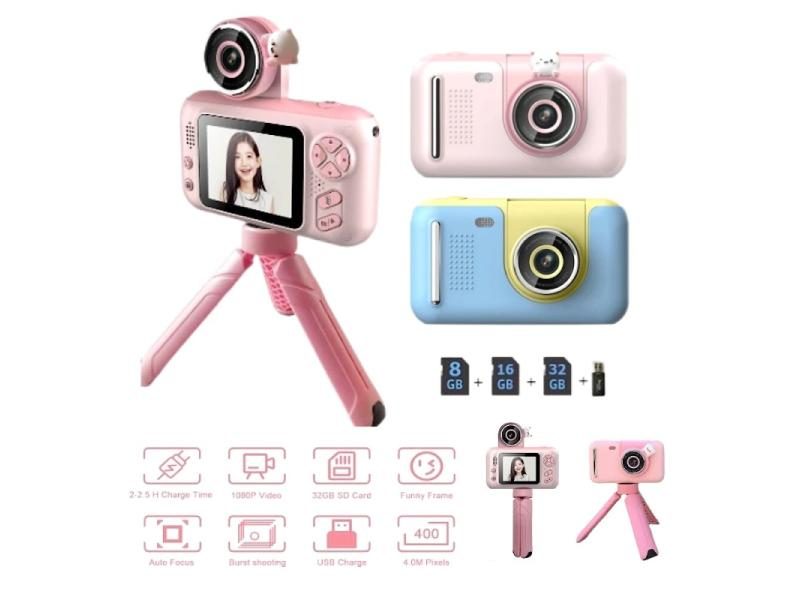 Kids Camera 2.4 Inch Ips HD Screen Video Recorder For Children's Birthday Gift Carousel 2