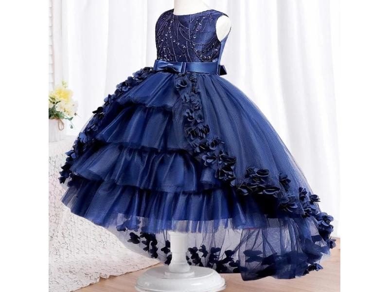 New Summer Girl Princess Wedding Banquet Segment Tail Dress Girl Campus Carousel 1