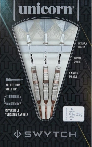 Unicorn Swytch Rosso 80% Tungsten Steel Tip Reversible Dart Set Carousel 1