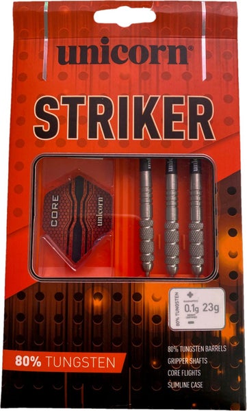 Unicorn Striker 80% Tungsten 9 Ring Knurled Steel Tip Dart Set 23gram Carousel 1