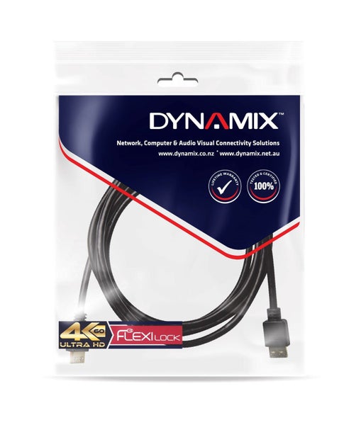 DYNAMIX 3m HDMI High Speed 18Gbps Flexi Lock Cable with Ethernet. Max Res: 4K... Carousel 4