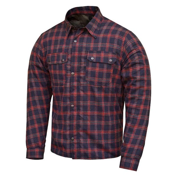 RIDERACT(R) Men's Flannel Motorcycle Shirt | Reinforced Riding Shirt - Blue R... Carousel 2