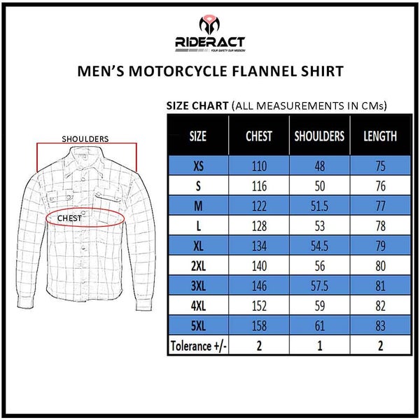 RIDERACT(R) Men's Flannel Motorcycle Shirt | Reinforced Riding Shirt - Blue R... Carousel 10
