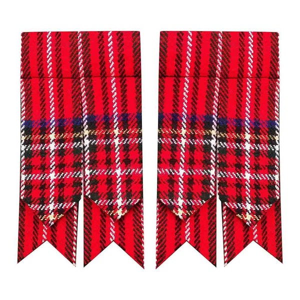 Mens Highlander Tartan Royal Stewart Hose Flashes Scottish Acrylic Wool Garter Carousel 2