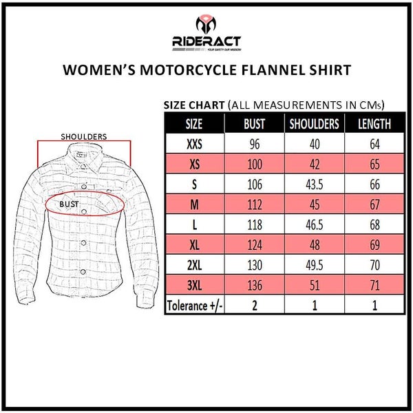 RIDERACT Motorcycle Riding Women Reinforced Flannel Shirt Road Series Pink Wi... Carousel 9