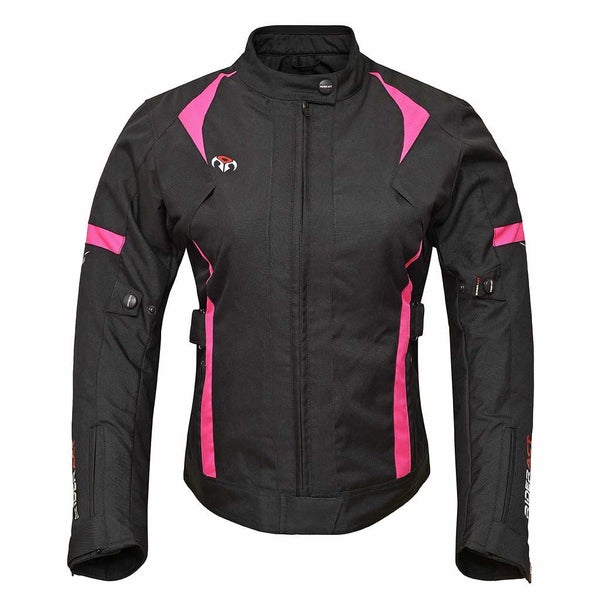 RIDERACT Women Motorbike Jacket Gallop Pink Textile Waterproof Riding Gear Carousel 1