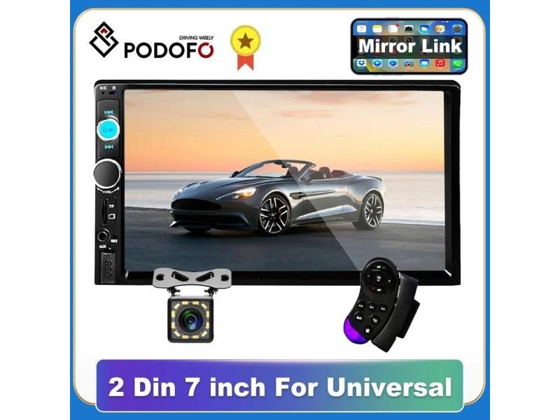 Podofo 2 Din Car Radio 7" HD Autoradio Multimedia Player 2DIN Touch Screen Auto Carousel 2