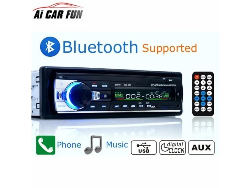 Autoradio Car Radio 12V Bluetooth V2.0 JSD520 Car Stereo In-dash 1 Din FM Aux Carousel 1