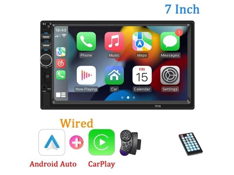 7“ Car Radio 1 Din Carplay Android Auto Multimedia Player HD Touch Screen FM Carousel 1