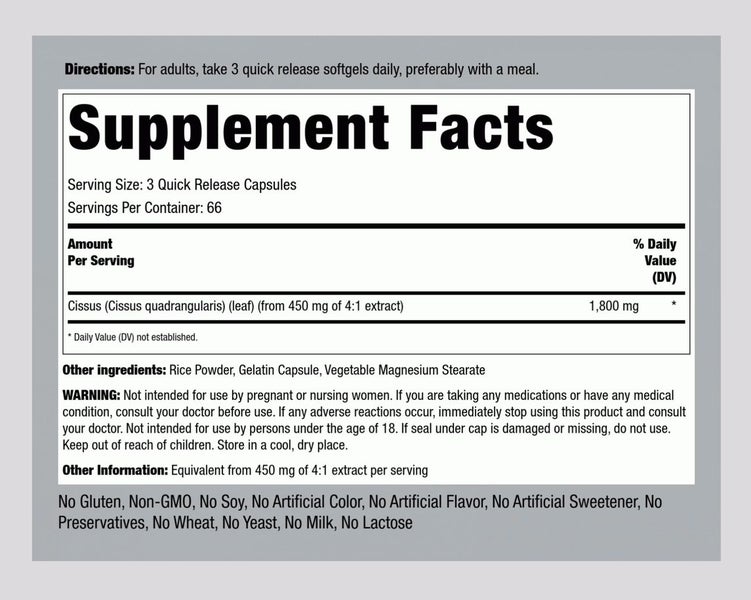 ULTRA CISSUS - BONE HEALER 600 mg/cap 200 CAPS - E1126 Carousel 2