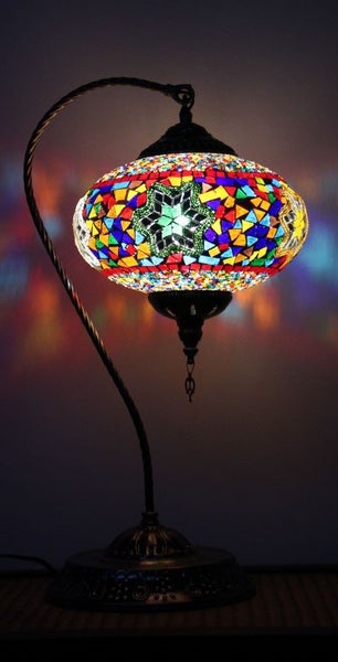 Turkish Mosaic Xtra Large Swan Lamp Mosaic 6 Carousel 1