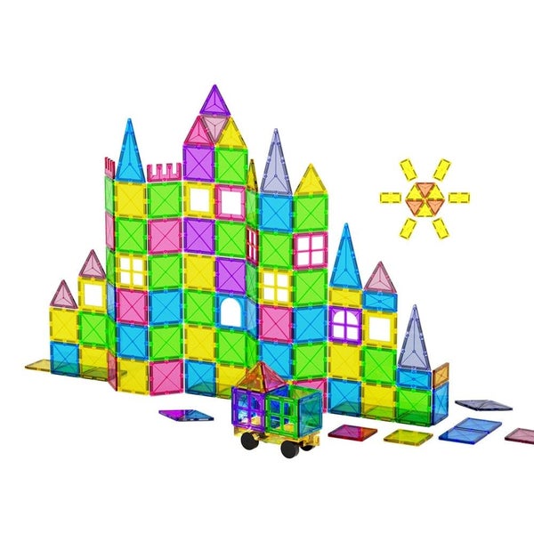 120pcs Kids Magnetic Tiles Blocks Building Educational Toys Children Gift Carousel 1