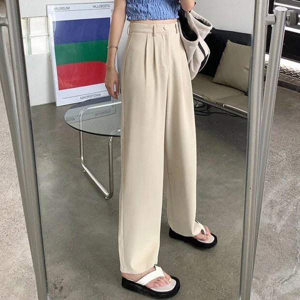Pure Color High Waist Western Suit Pants Women Spring Autumn Sporty Carousel 1