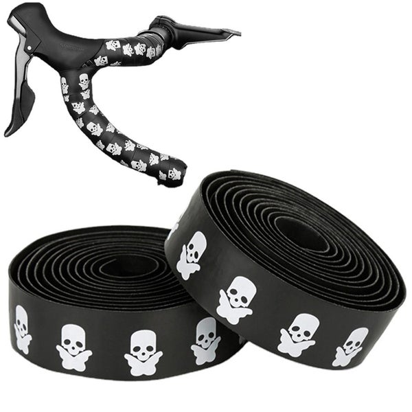 Styled Handlebar Tape - White Skull Carousel 1