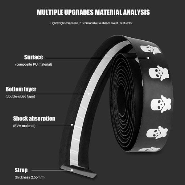Styled Handlebar Tape - White Skull Carousel 2