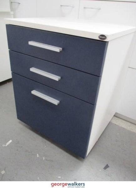 3-Drawer Cabinet Filing Cabinet - Blue - 600mm Carousel 1