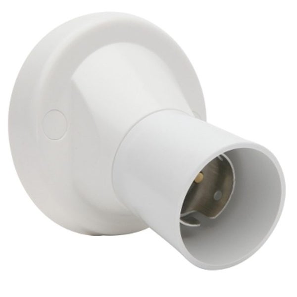 Angled Batten Holder PDL28LWH 150W 230/240VAC Bayonet Base White Carousel 1