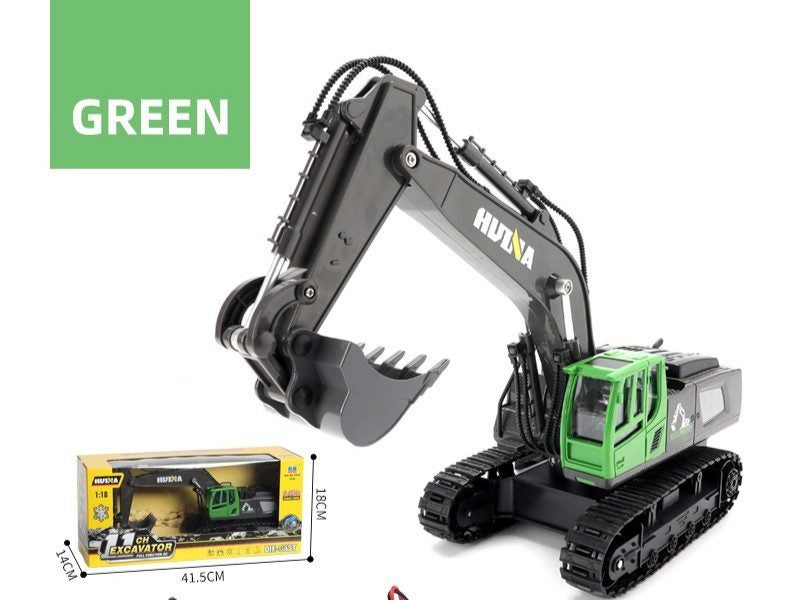 HUINA 1558 1/18 RC Excavator Digger RTR (GREEN) Carousel 1