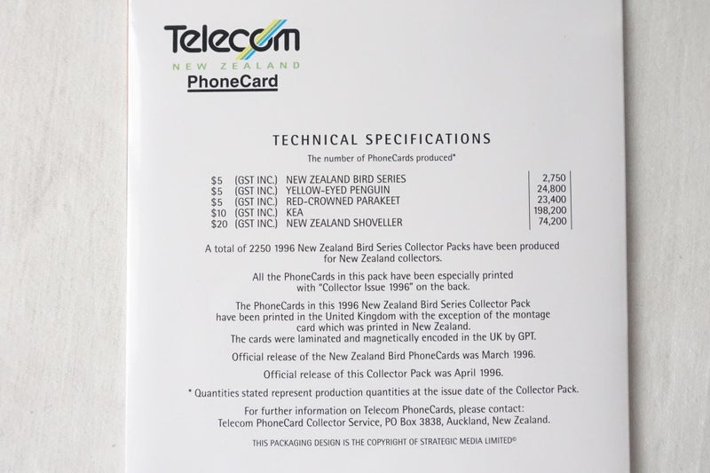 Vintage NZ Telecom Phonecard Presentation Set New Zealand Bird Series (SKU K5) Carousel 9