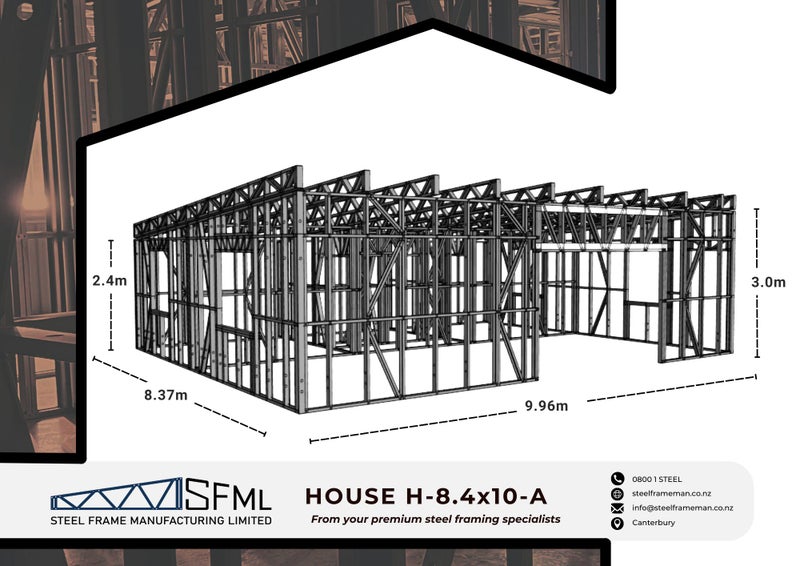 House Steel Frame Kitset - 8.4m x 10.0m 2-Bedroom *FREE DELIVERY!* Carousel 1