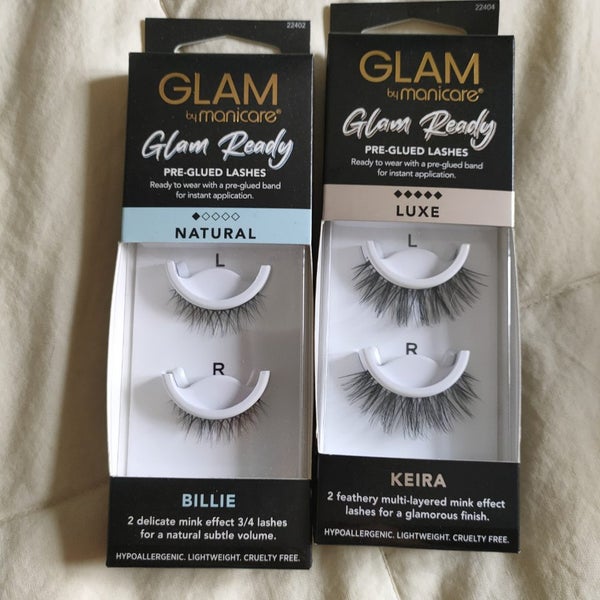 Glam by Manicare lashes, pre glued stick on false eyelashes Carousel 1