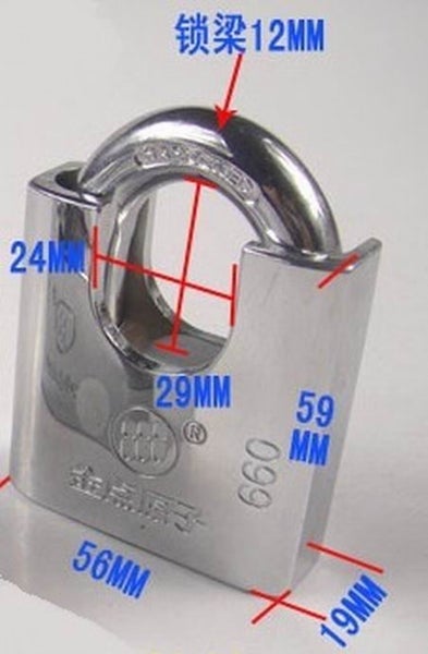 Anti theft Heavy Duty Hard Steel Key Padlock with 3 Unique Keys L Size Carousel 3