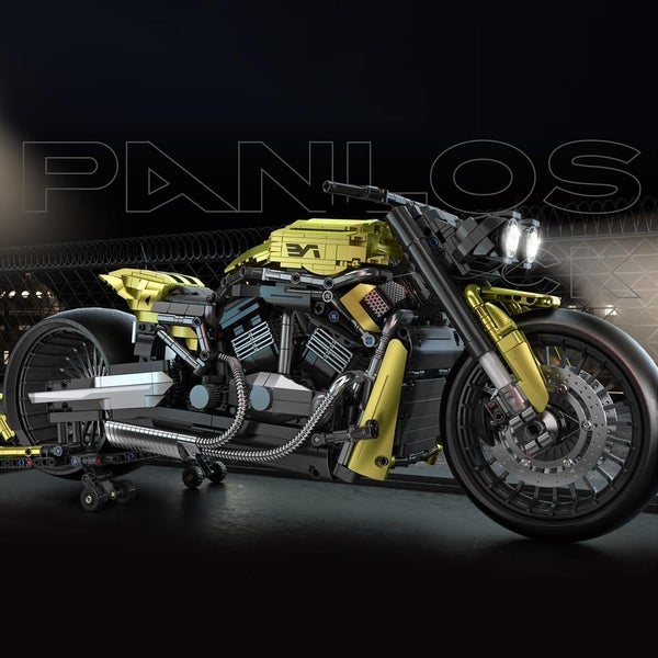 Dark Night Phantom Motorcycle Building Blocks Set 2427 PCS 1:5 V2 with LED Light Carousel 2