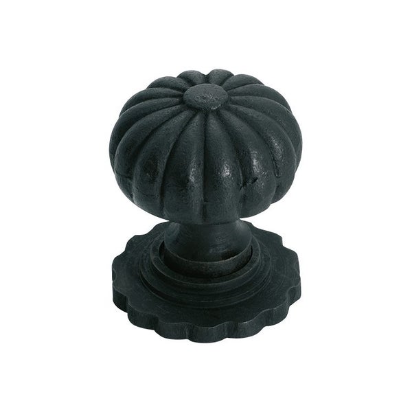 Tradco 3692AF Cupboard Knob Fluted with B Plate CI Antique Finish 38mm Carousel 1