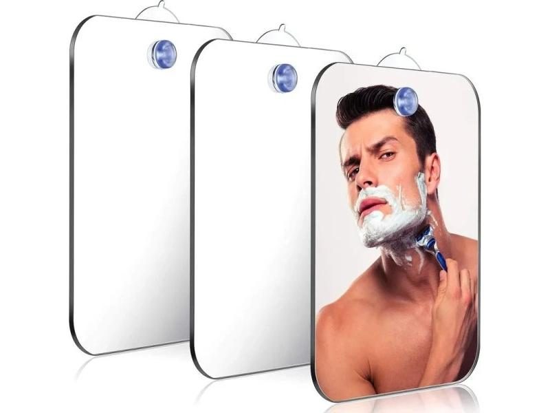 1pcs Acrylic Mirror With Wall Suction Shower Mirror For Man Shaving Women Carousel 1