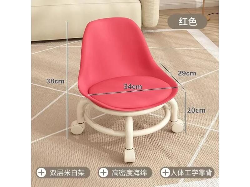 Stool Children's Chair Waterproof PU Leather Seats For Children Universal Wheel Carousel 1