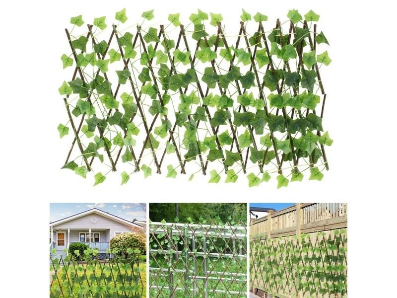 New Garden Screening Expanding Trellis Privacy Screen Hedge Artificial Faux Ivy Carousel 1