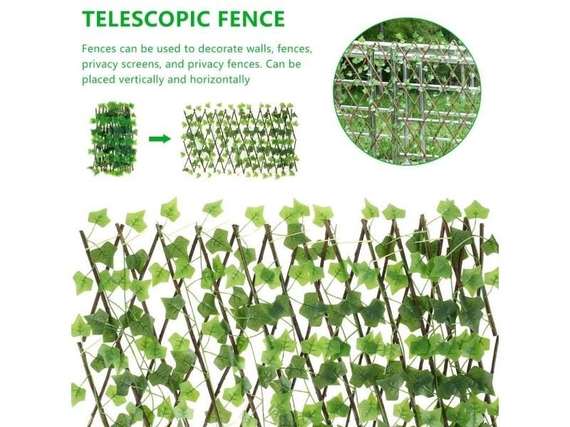 New Garden Screening Expanding Trellis Privacy Screen Hedge Artificial Faux Ivy Carousel 2