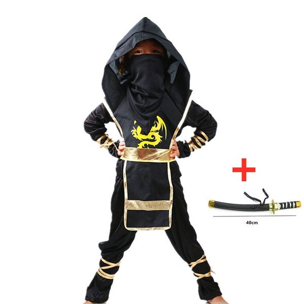 Boys Ninja Deluxe Costume for Kids with Weapon Accessories Kids Kung Carousel 1