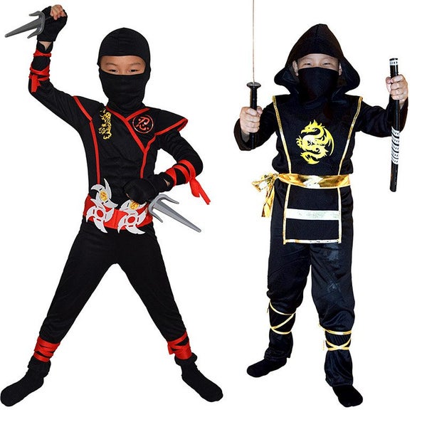 Boys Ninja Deluxe Costume for Kids with Weapon Accessories Kids Kung Carousel 2