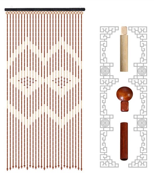 27 Lines Handmade Beaded Wooden Doorway Curtain Wooden Blinds Carousel 2
