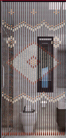 31 Lines Handmade Beaded Wooden Doorway Curtain Waved Wooden Blinds Carousel 2