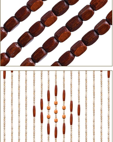 31 Lines Handmade Beaded Wooden Doorway Curtain Waved Wooden Blinds Carousel 3
