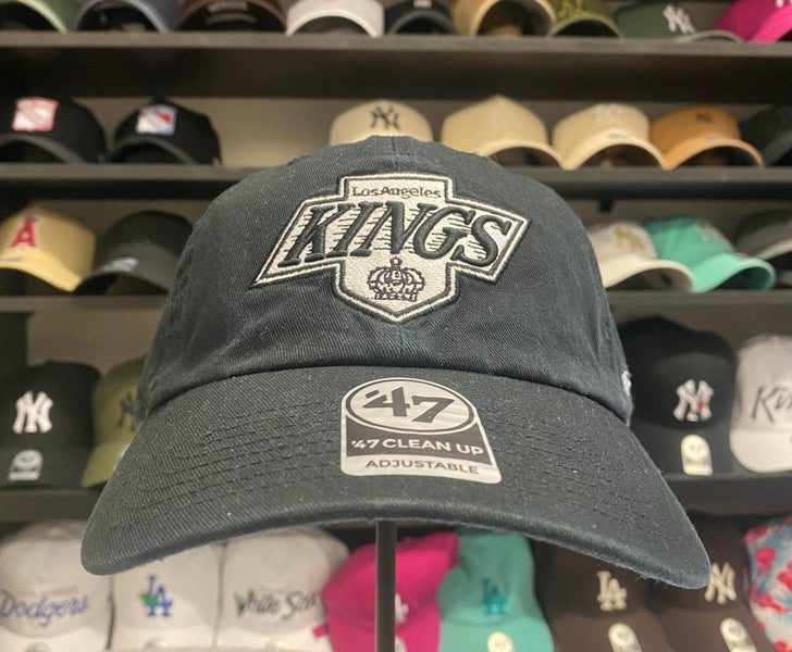 Los Angeles Kings All Black 47Brand Soft Snapback Hat. Carousel 1