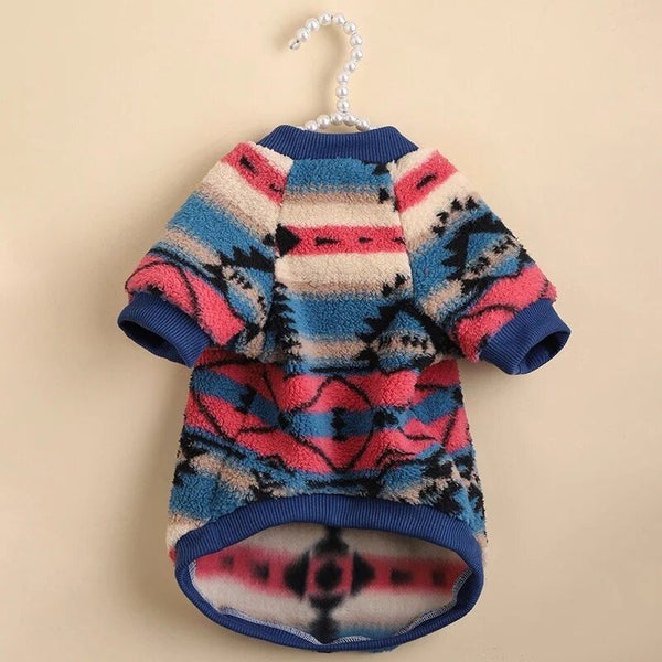 Autumn and Winter Cat and Dog Clothes Cute Striped Plush Polyester Carousel 2