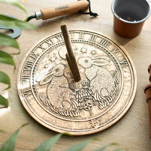 Moon Gazing Hare Terracotta Sundial by Lisa Parker Carousel 5