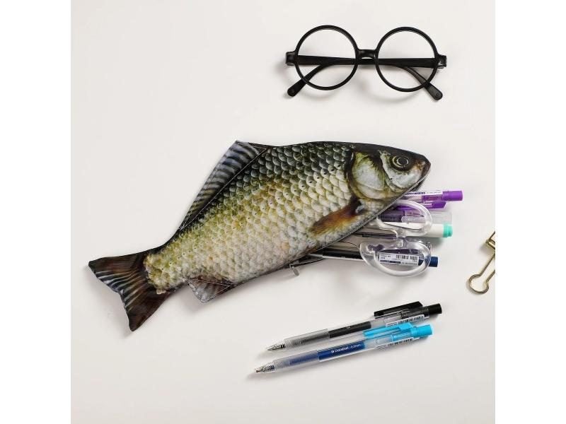 JIANWU Creative Simulated Salted Fish Pencil Case Large Capacity Pencils Pouch Carousel 1