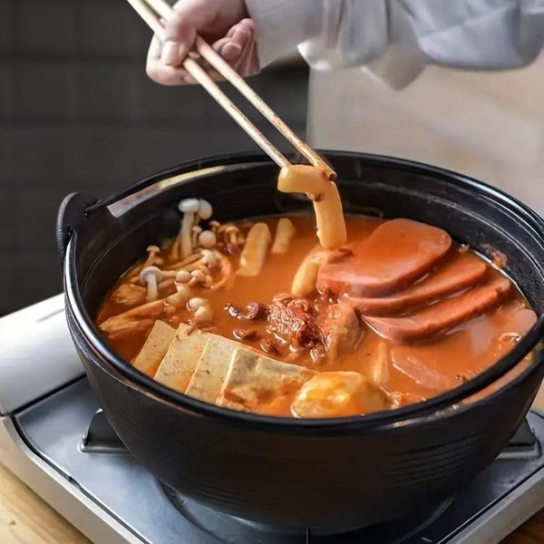 SOGA 29cm Cast Iron Japanese Style Sukiyaki Tetsu Nabe Shabu Hot Pot with Woo... Carousel 10