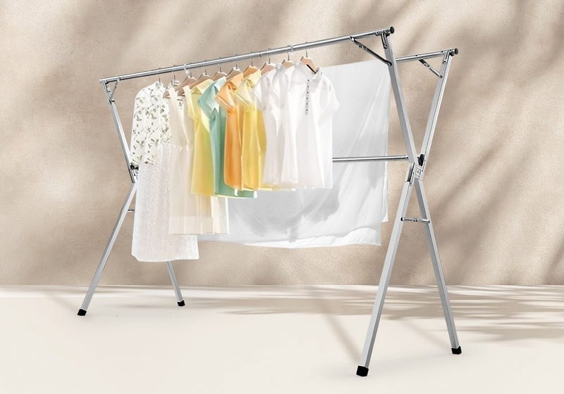 Foldable Clothes Rack Stainless Steel Garment Laundry Drying Airer Carousel 2