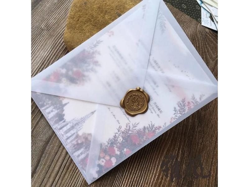 50pcs/lot Translucent Envelopes For Wedding Invitation European Style Sulfuric Carousel 2
