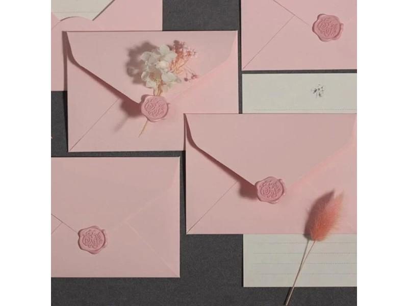 5pcs Romantic Pink Envelopes European Style DIY Wedding Party Invitations Card Carousel 2