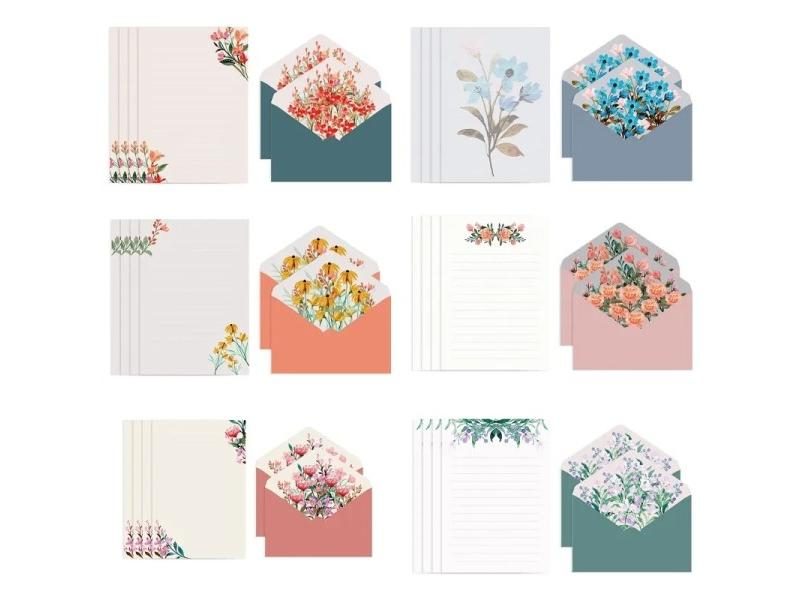 Flower Envelope Set With 4 Letter Papers Ideal For Wedding Party Invitation Carousel 2